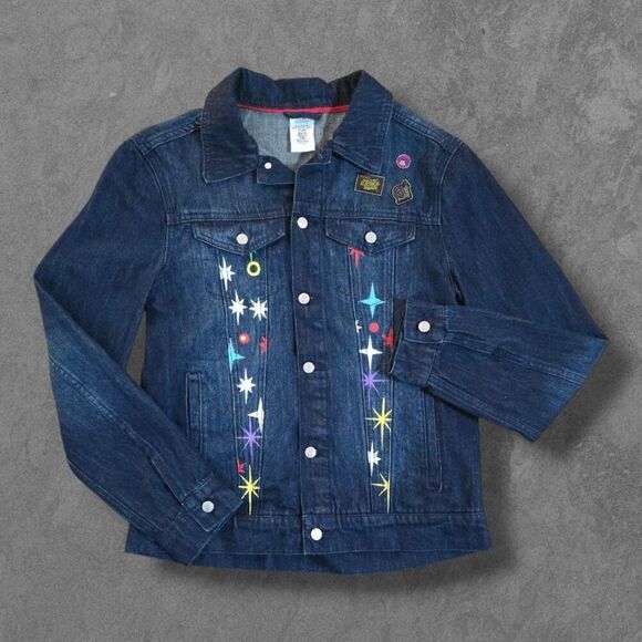 Disney Denim Jacket Adult Small Electrical Parade 50th Anniversary Mickey Mouse - Picture 2 of 8